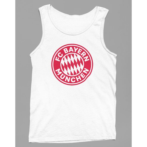 NEW Bayern Munich Team Color Pop Logo Tank Top WHITE - Picture 1 of 2